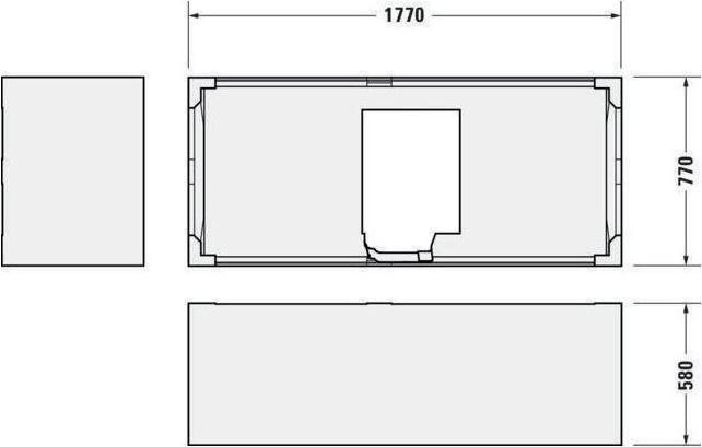 Produktbild Duravit Badewanne D-NEO 180x80 Einbauversion 2 RS weiss (160 l, 180 cm, 80 cm)