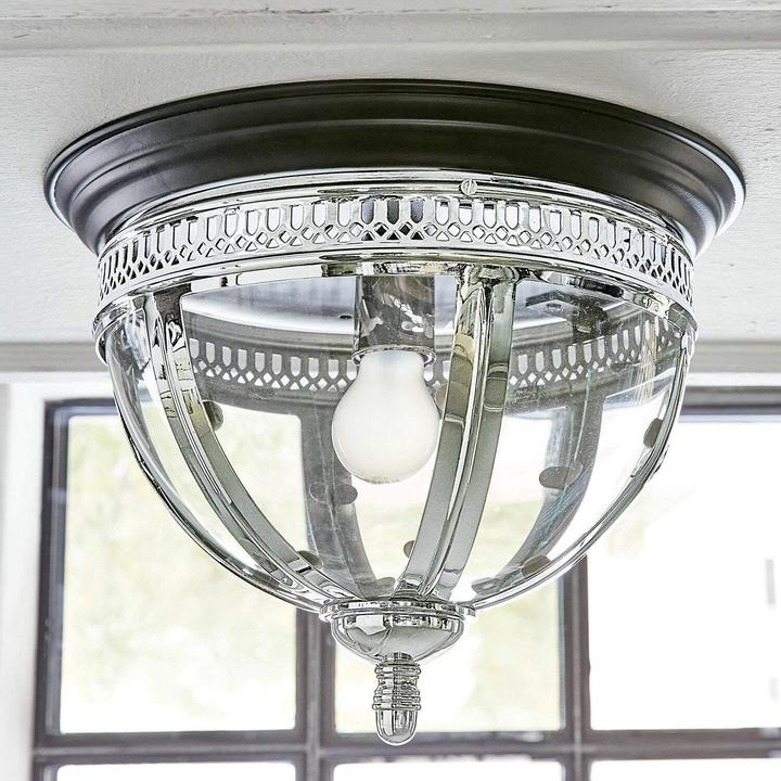 Immagine prodotto Loberon Lampada da parete e soffitto Toole argento/nero (E14)