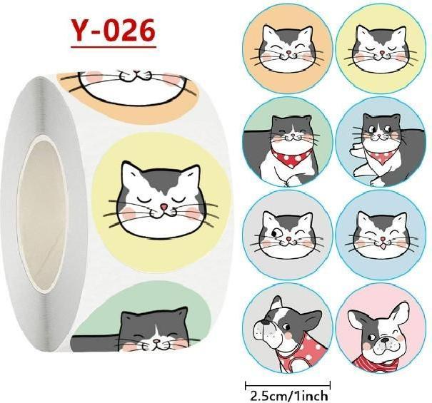 Produktbild MU Classic 500er selbstklebende Sticker-Rolle mit Motiv Hund und Katze 2