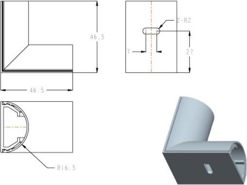 Produktbild Multibrackets Aluminium Kabelwinkel Kabelkanäle (Kabeldurchlass, 1 cm)