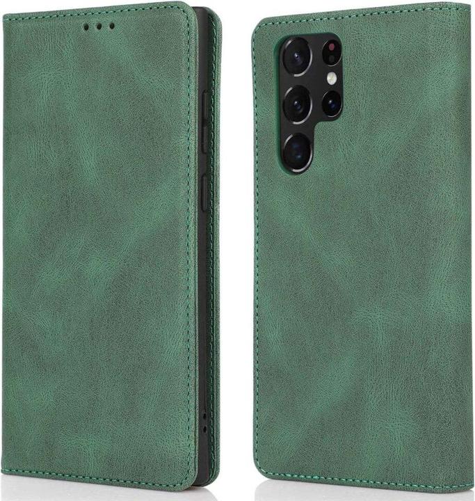 Actual product image Cover-Discount Vintage flip case cover green (Samsung Galaxy S24 Ultra)