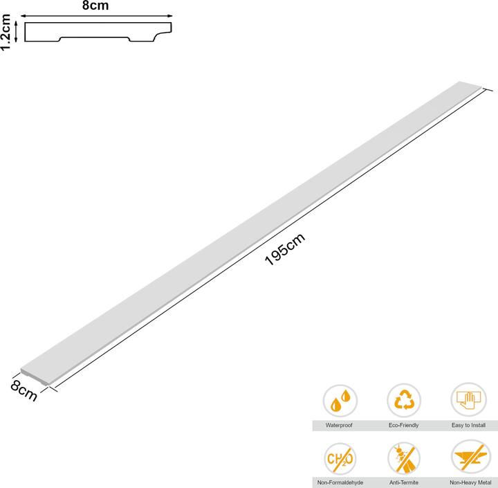 Image du produit Neu.Haus Plinthes Coevorden 28 pièces 195x8 cm blanc
