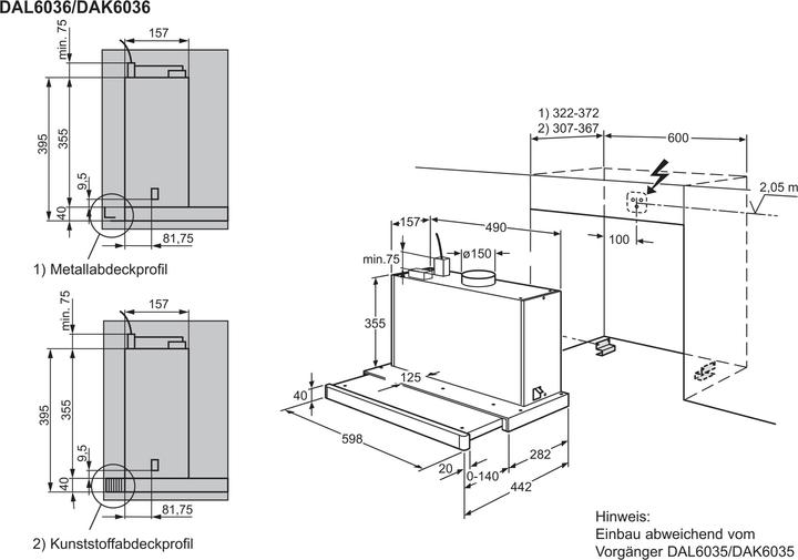 Nutritional values and ingredients Electrolux DAK6036SW (Flat-screen hood)