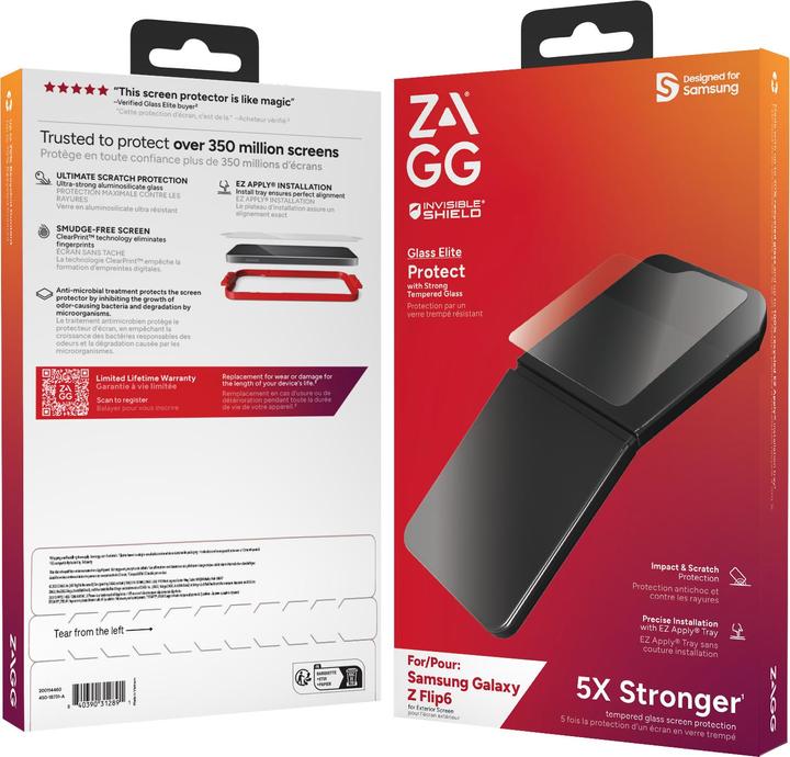 Produktbild Zagg Glass Elite (1 Stück, Samsung Galaxy Z Flip6)