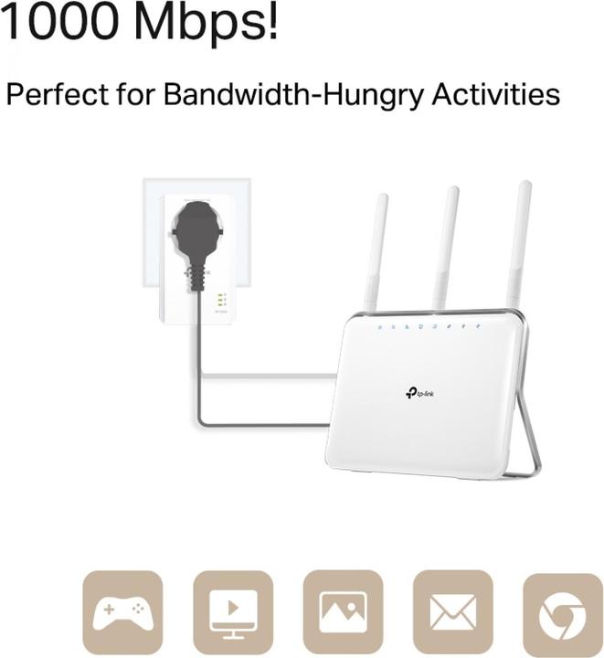 Immagine prodotto TP-Link Powerline TL-PA7017P Kit AV1000 1-Porta (1000 Mbit/s)