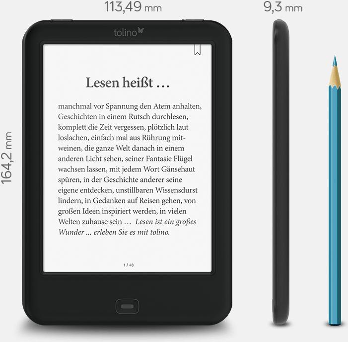 Actual product image tolino shine 2 HD (6", 4 GB, Black)