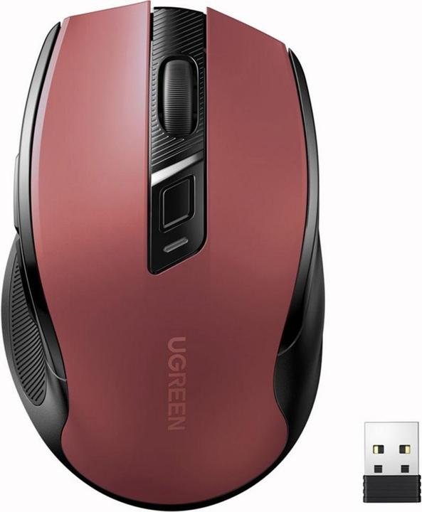 Ugreen Mysz Bezprzewodowa mysz MU006 2.4 GHz + Bluetooth 5.0 (czerwona) (Kabellos)