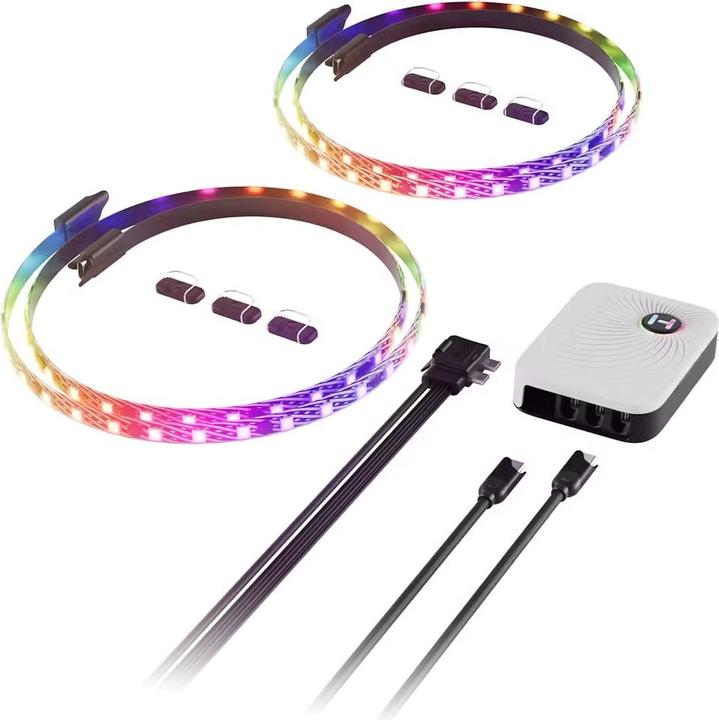 Actual product image Hyte Ls30 RGB Light Strips Blk 2pk + Np (Blue, Green, Red)