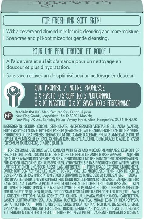 Actual product image Foamie Solid Face Wash Aloe You Vera Much (Cleaning cloths, 60 ml)