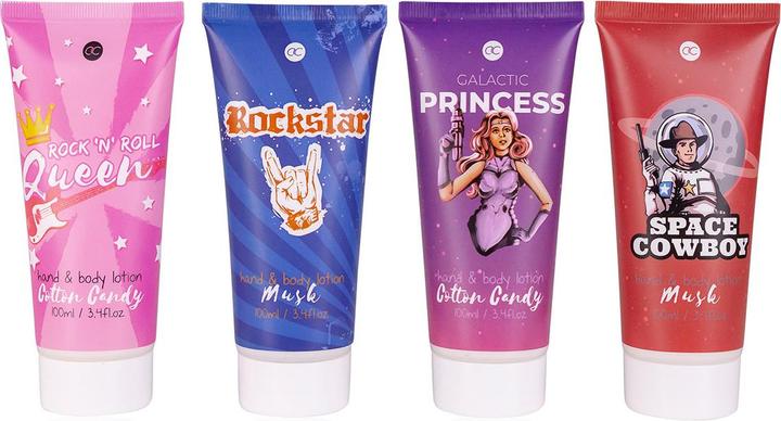Image du produit Accentra Lotion pour les mains et le corps en tube, 100ml, 4 designs/2 parfums assortis : Rock'n'Roll Queen (Lotion pour le corps, 100 ml)