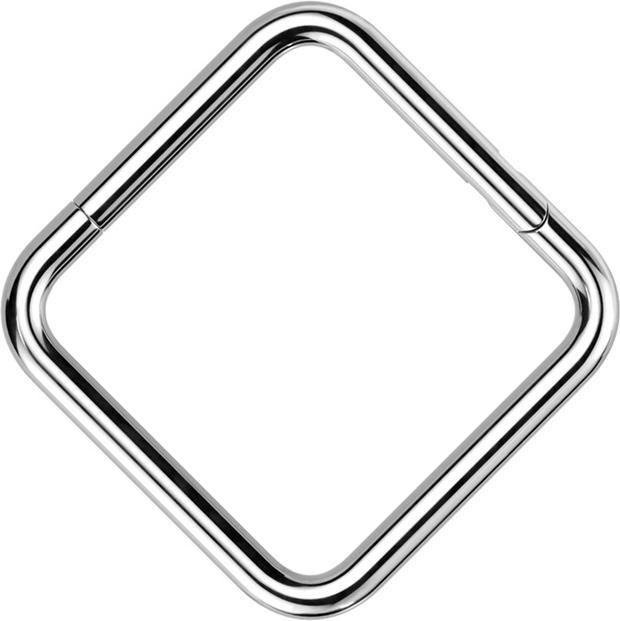 Star Piercing Micro Segmentring klappbar silber Quadrat (ohne Messing, Titan G23)