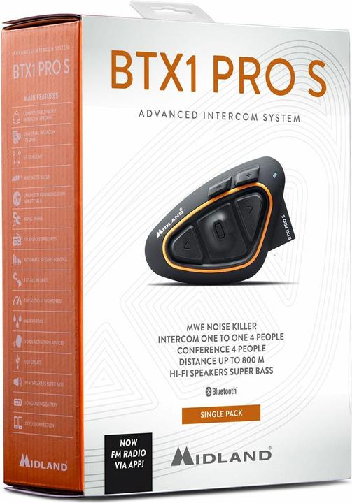 Actual product image Albrecht Midland BTX1 Pro S BT headset motorbike helmets, single device (Set of 1)