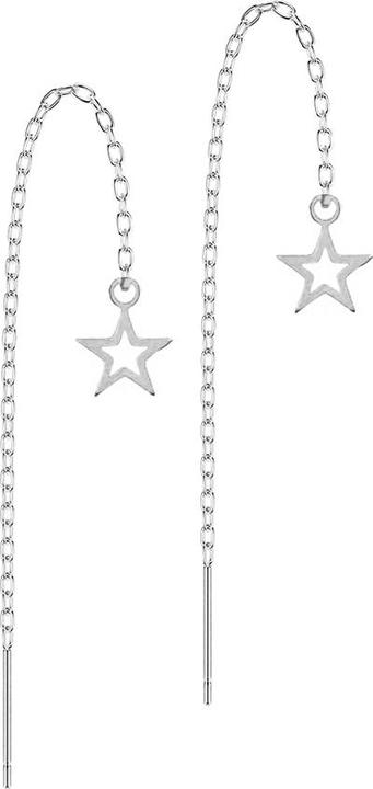 Image du produit Star Piercing Ohrstecker silber freifallende Kette Stern (Acier chirurgical 316L, sans laiton)