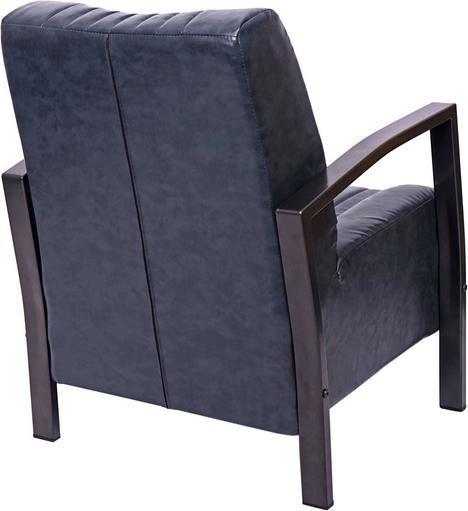 Actual product image Swisshandel24 Armchair, lounge chair upholstered armchair recliner, metal industrial design - vintage grey