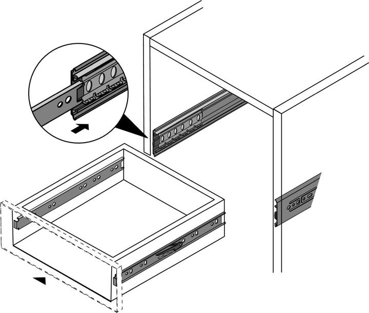Actual product image Hettich Guide a estrazione totale su sfere KA 5632 SC