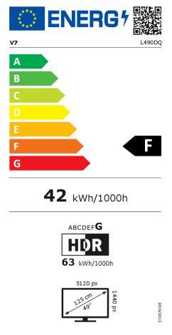 Energy Label V7 49IN 5120 X 1440 CURVED MONITOR (5120 x 1440 pixels, 49")