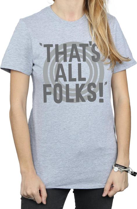 Immagine prodotto Looney Tunes That's All Folks Text Maglietta Ampia Donna (XL)