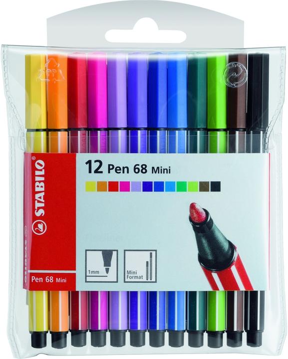 Actual product image STABILO Pen 68 Mini Premium Felt Pen (Multicoloured, 12 x)