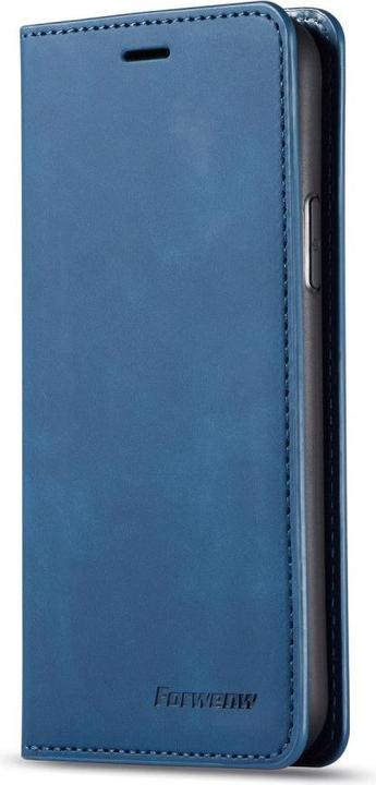 Actual product image Cover-Discount iPhone 11 Pro Max - Vintage Flip Case in suede look blue (Apple iPhone 11 Pro Max)