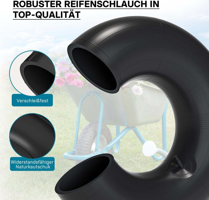 Actual product image Wiltec Inner tube for lawn mower tyre 18x6.50/7.50/8.50/9.50-8 20x8.00/10.00-8 with straight valve stem gar (Lawn mower, Garden machinery spare parts)