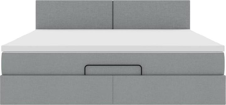 Image du produit VidaXL Ottoman-lit avec matelas Gris clair 90x190 cm Tissu (90 x 190 cm)