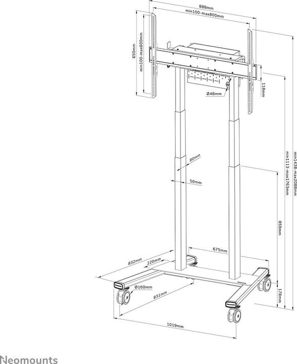 Produktbild Neomounts FL55-875BL1 (Universal, 88", 110 kg)