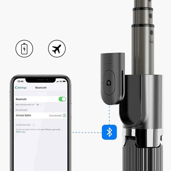 Apfelkiste Gimbal 1-Achsen Stabilisator Selfie Stick Tripod Dreibein Stativ Halterung (Smartphone)