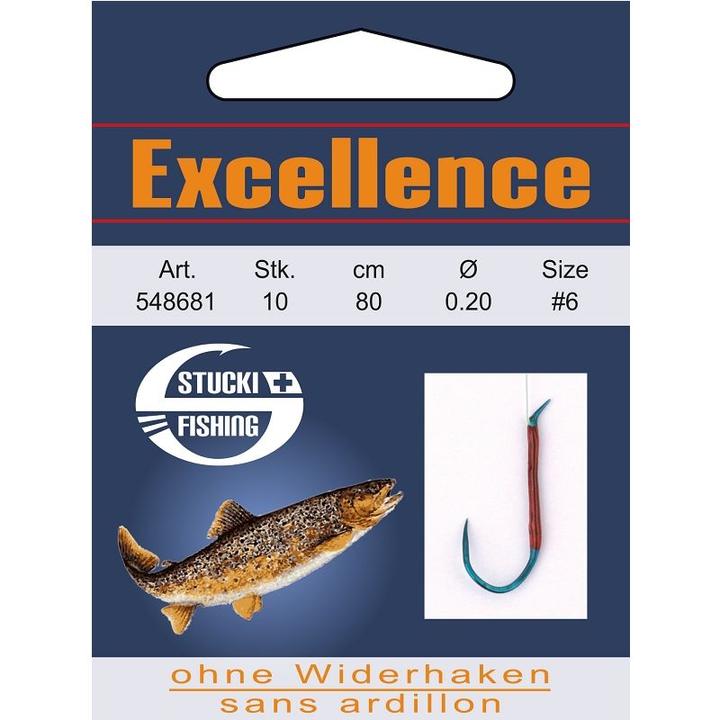 Actual product image Stucki Fishing Excellence glued hooks without barbs