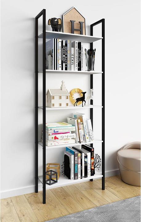 Image du produit VCM Métal Étagère sur pied Livres Flakos 5 compartiments (62 x 24 x 165 cm)