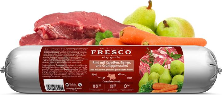 Image du produit Fresco Nourriture humide BARF boeuf avec carottes, 400 g (Adulte, Junior, Senior, 1 pcs, 422 g)