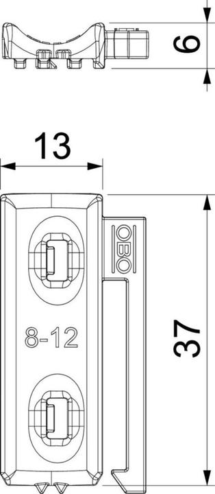 Produktbild OBO Bettermann Universal-Gegenwanne (Befestigungsschlaufen, 14 mm, 1 Stk.)