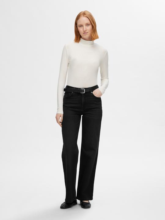Produktbild Selected Femme Schwarze Wide Fit Jeans (W26/L32)