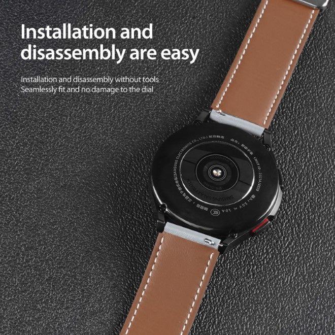 Actual product image Dux Ducis YA Series genuine leather strap (20 mm, Genuine leather, Spigot width 20 mm, Galaxy Watch6, Galaxy Watch3 (41mm), Gear S2 Classic)