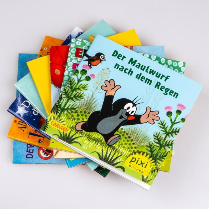 Immagine prodotto Die beliebtesten Bilderbuch-Helden bei Pixi, 8 Hefte (Tedesco, Laura u a Leintz, Michael Fine, 2018)