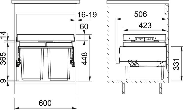 Produktbild Franke Abfalltrennsystem FX 60 26-26 (52 l)