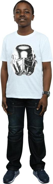 Actual product image Star Wars Boys Stormtrooper Warp Speed Helmet T-Shirt (152, 158)