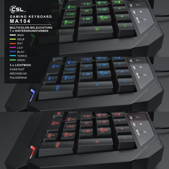 Image du produit CSL Ensemble clavier, souris et tapis de souris pour le jeu (CH, Filaire)
