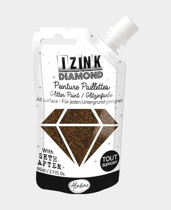 Immagine prodotto Aladine IZINK Diamond, 80 ml, vernice acrilica a base d'acqua (Caffè nero, 80 ml)