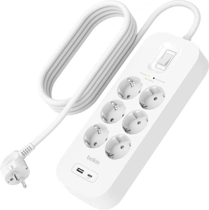 Immagine prodotto Belkin Protezione contro le sovratensioni Surgemaster (6 x, CEE 7/3, 2 m)