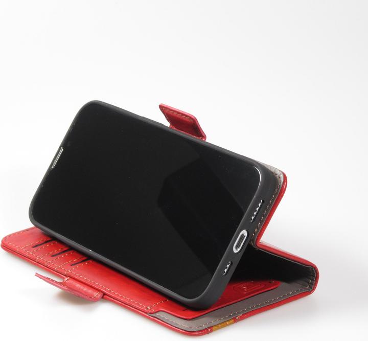 Produktbild PhoneLook Leder Tasche Flip Wallet mit Akzentstreifen & Kartenhalter (Apple iPhone 13 Pro)