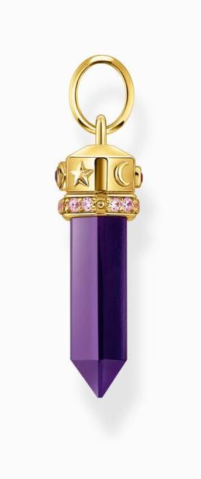 Image du produit Thomas Sabo Pendentif chaîne avec améthyste imitation à facettes plaqué or (Argent 925)