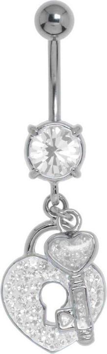 Bijouteria Bauchpiercing (Kristall, Messing rhodiniert, Chirurgenstahl 316L)