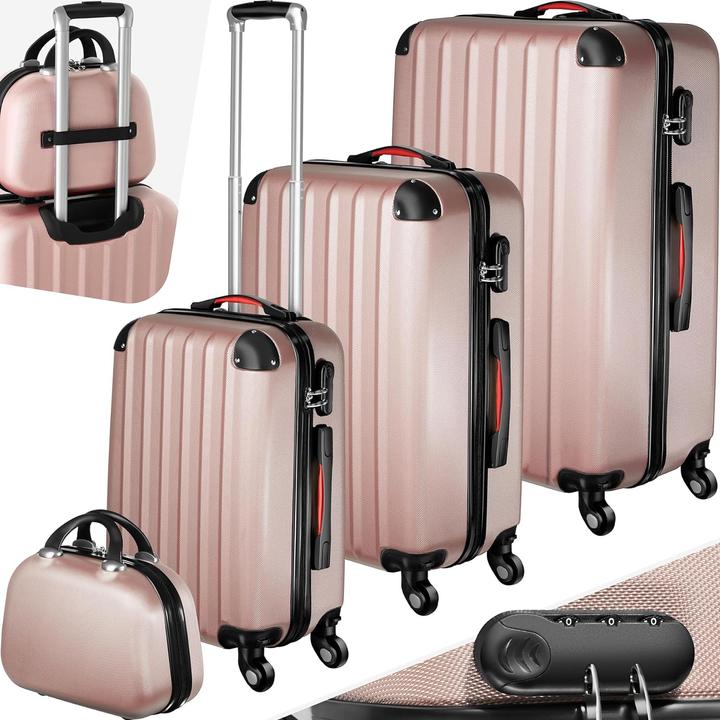 Actual product image tectake 800763 Case set rose gold | No. 403409 (90 l, M (50 - 90l), L (90 - 115l), XL (from 140l))