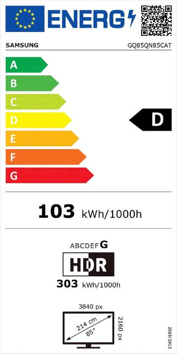 Energy Label Samsung GQ85QN85CAT (85", QN85C, NeoQLED, 4K, 2023)