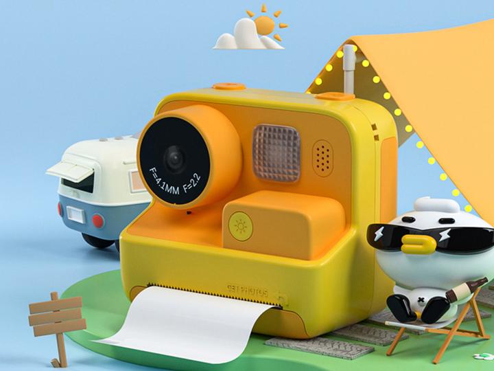 Actual product image VR Shinecon Children's camera PolaroKid yellow