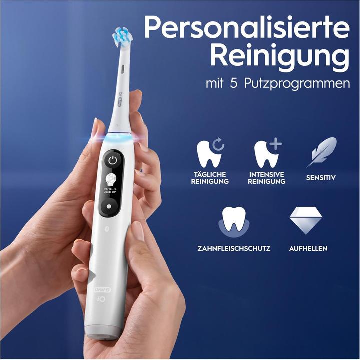 Actual product image Oral-B iO Series 6, White Luxe Edition Elektrische Zahnbürste (Oscillating toothbrush)