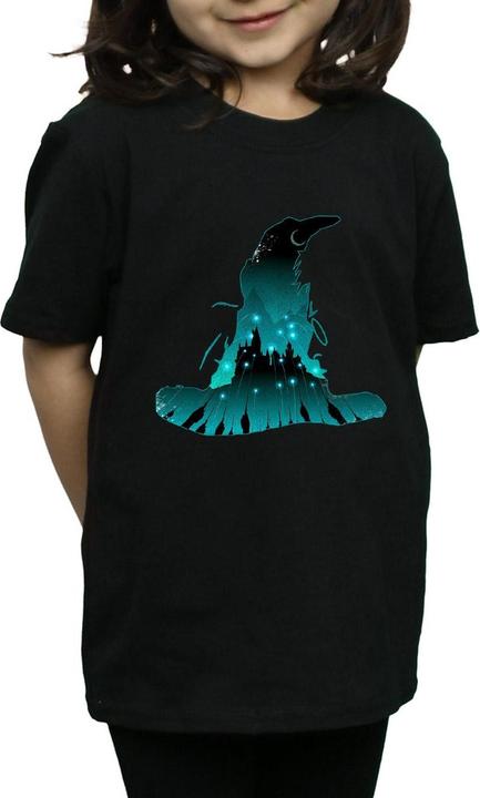 Actual product image Girls Hogwarts Silhouette Cotton T-Shirt (152, 158)