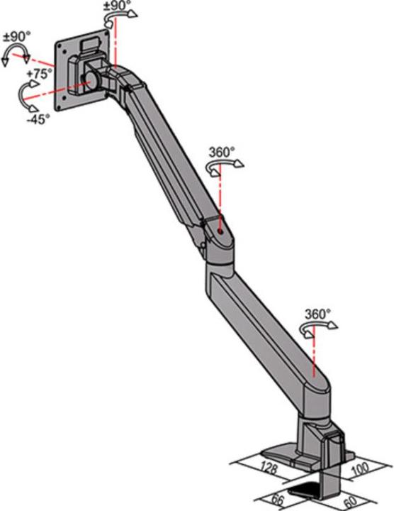 Produktbild Multibrackets Monitorarm Single Weiss (Tisch, 32")