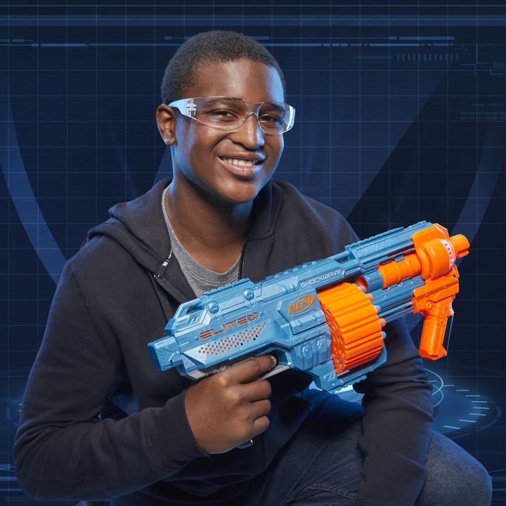 Produktbild Nerf Elite 2.0 Shockwave RD-15 Blaster, 30 Darts, 15-Dart Rotationstrommel, Schnellfeuer, mit E