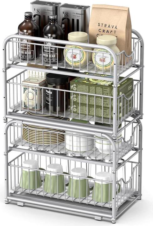 Image du produit Songmics Étagère de cuisine 2 tiroirs Argent